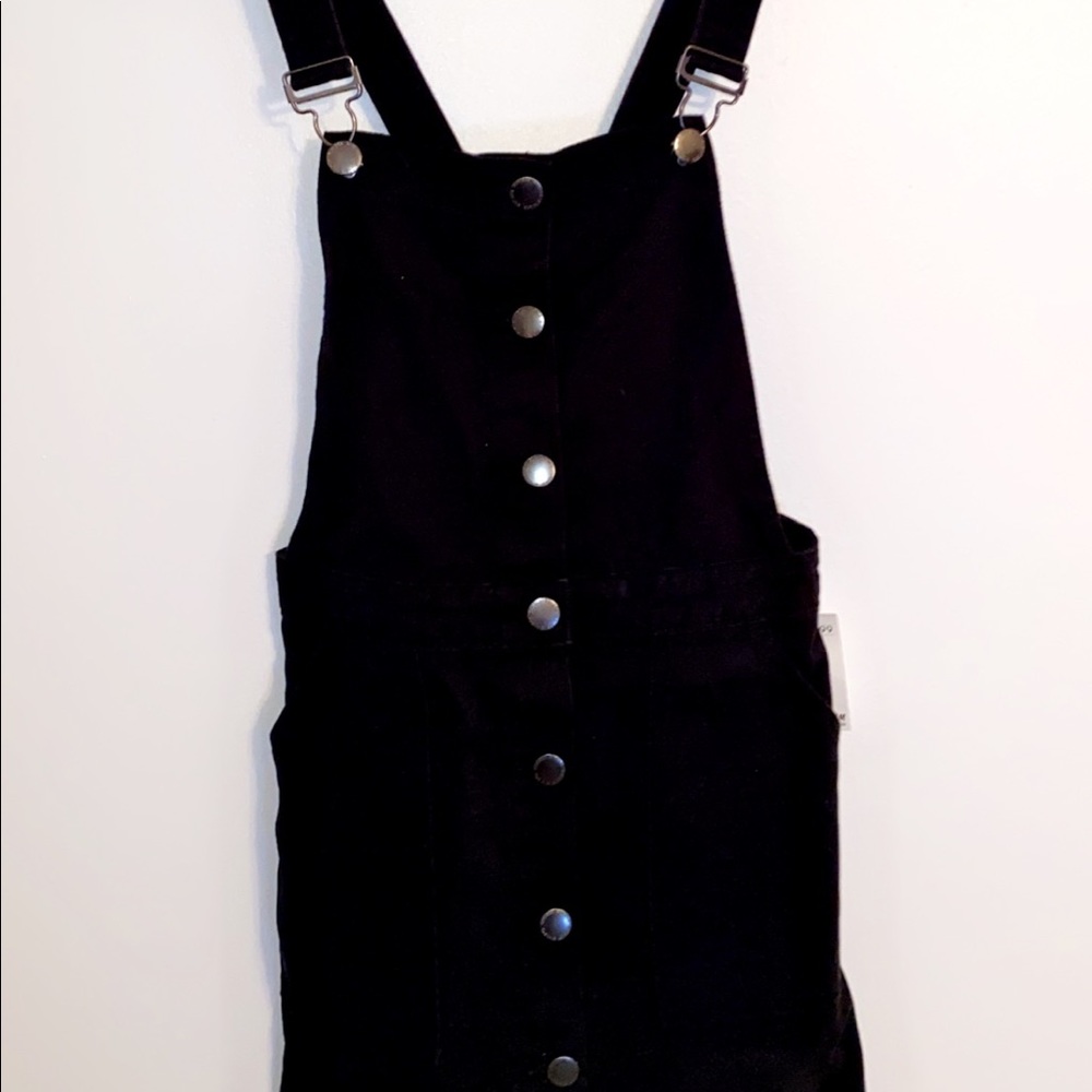 NWT h&m black overall dress short small